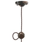 Przemysłowa lampa wisząca Artisan z żelaza i ceramiki - Vintage Viadurini
