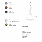 Dwukolorowa lampa wisząca ze stali Ø40x H20x L.cavo100cm, Luce Viadurini