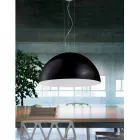 Dwukolorowa lampa wisząca ze stali Ø40x H20x L.cavo100cm, Luce Viadurini