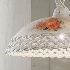Perforowana i zdobiona ręcznie ceramiczna lampa wisząca - Werona Viadurini