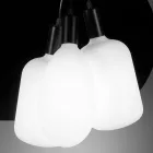 Lampa wisząca z 3 źródłami światła z metalu i szkła ceramicznego Made in Italy - Speak Viadurini
