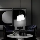 Lampa wisząca z 3 źródłami światła z metalu i szkła ceramicznego Made in Italy - Speak Viadurini