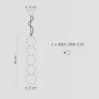 Lampa wisząca z 4 elementami z ceramiki i szkła Made in Italy - Capocabana Viadurini