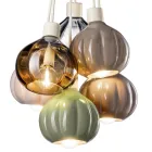Lampa wisząca z 6 elementami z ceramiki i szkła Made in Italy - Afoxe Viadurini