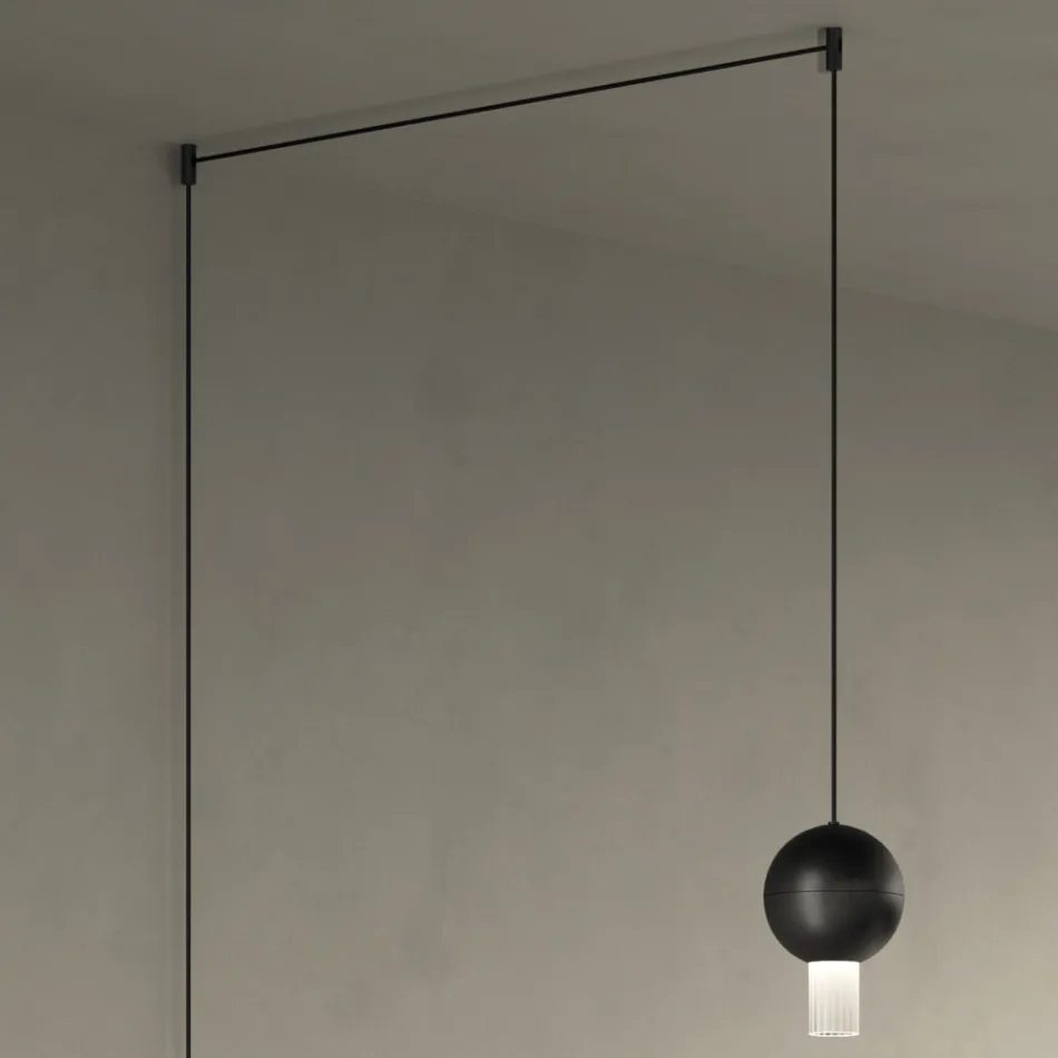 Lampa wisząca z cylindrami szklanymi Canneté Made in Italy - Oris Viadurini