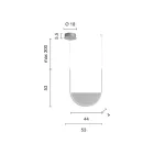 Lampa wisząca z wyjmowaną wkładką ze szkła granulowanego - Catalpa Viadurini