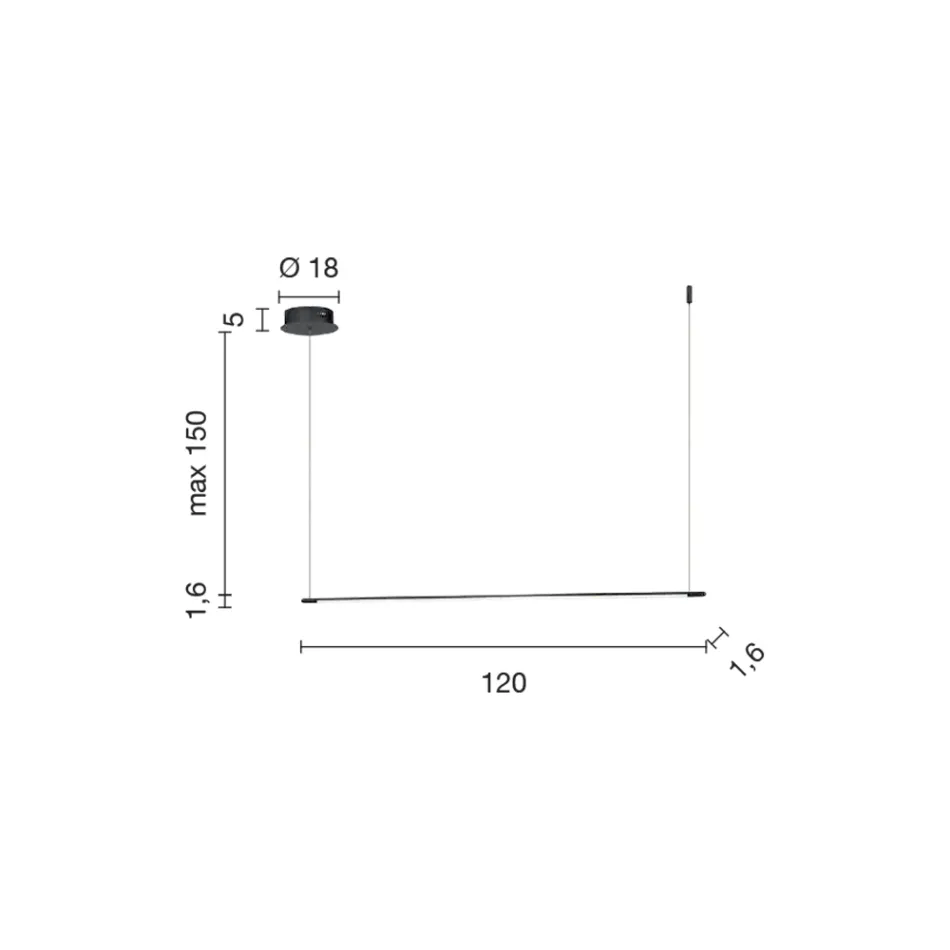 Lampa wisząca ze światłem LED i przewodami o regulowanej długości - pomarańczowa Viadurini