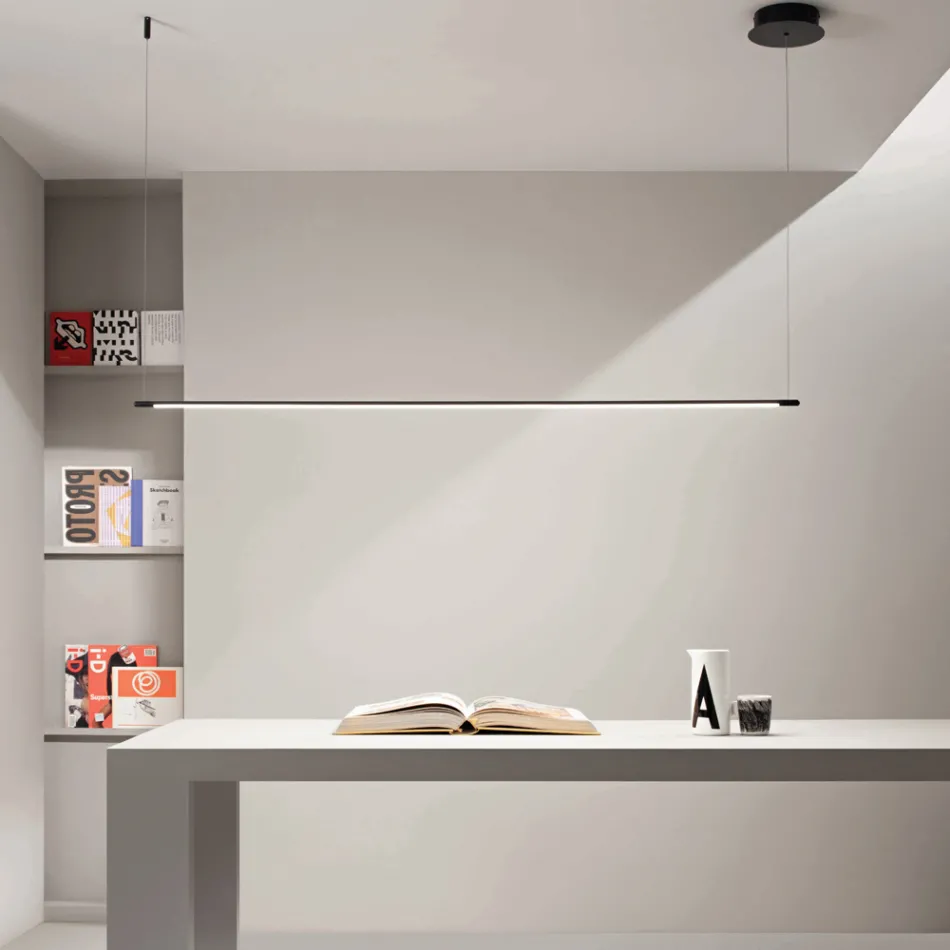 Lampa wisząca ze światłem LED i przewodami o regulowanej długości - pomarańczowa Viadurini