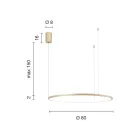 Lampa wisząca z poziomym okrągłym światłem LED z metalu - Mulberry Viadurini