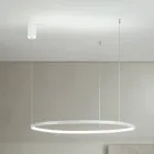 Lampa wisząca z poziomym okrągłym światłem LED z metalu - Mulberry Viadurini