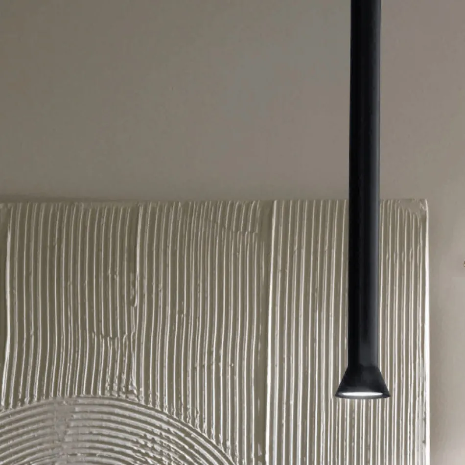 Lampa wisząca z metalową ramą i regulowanymi przewodami - brzoza Viadurini