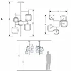 Lampa wisząca z błyszczącą metalową konstrukcją Made in Italy - Donatina Viadurini