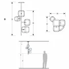 Lampa wisząca z błyszczącą metalową konstrukcją Made in Italy - Donatina Viadurini