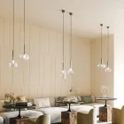 Lampa wisząca ze szkłem w różnych kształtach Made in Italy - Sintonia Viadurini