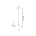 Lampa wisząca ze szkłem w różnych kształtach Made in Italy - Sintonia Viadurini