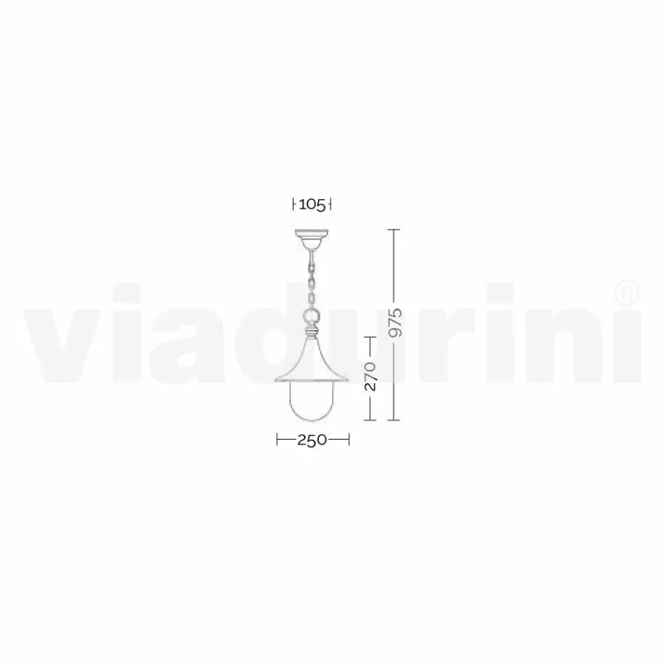 Zewnętrzna lampa wisząca z białego aluminium wykonana we Włoszech, w Anusca Viadurini