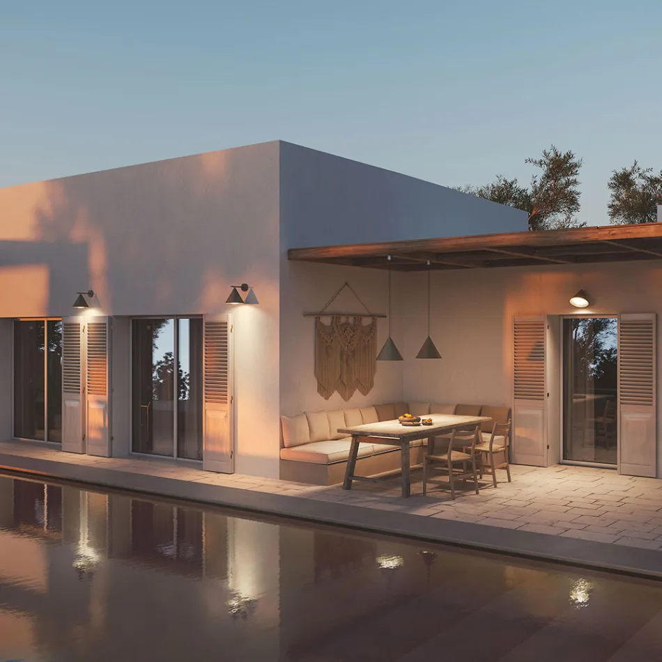 Zewnętrzna lampa wisząca z mosiądzu Made in Italy - Rain Viadurini