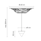 Lampa wisząca Design Biały gips i czarne aluminium 1 stożek - Tesera Viadurini