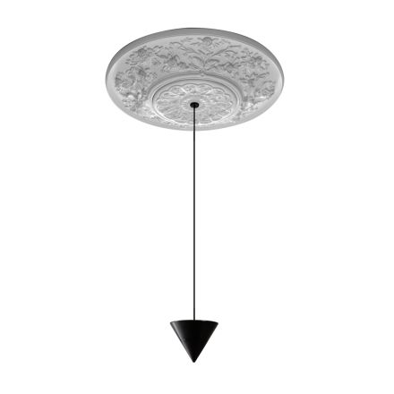 Lampa wisząca Design Biały gips i czarne aluminium 1 stożek - Tesera Viadurini