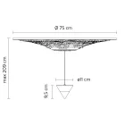 Lampa wisząca Design Biały gips i czarne aluminium 1 stożek - Tesera Viadurini