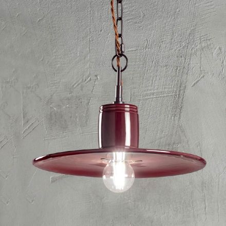 Lampa wisząca w stylu industrialnym w kolorze ceramicznym - Disko Viadurini