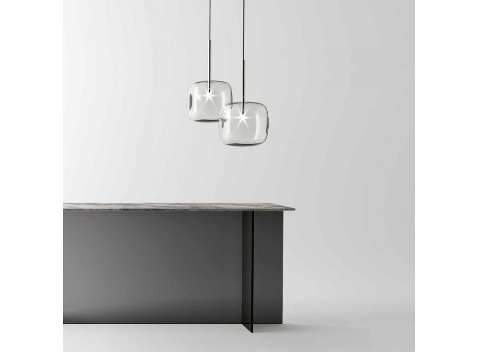 Zaprojektuj lampę wiszącą z błyszczącego metalu Made in Italy - Donatina Viadurini