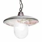 Lampa wisząca z czarnej miedzi z aluminium z ręcznie robioną dekoracją - Latina Viadurini