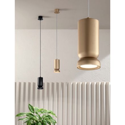 Lampa wisząca z malowanego proszkowo aluminium i regulowanego kabla - Buxus Viadurini