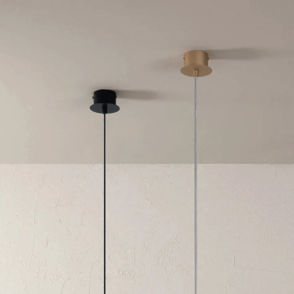 Lampa wisząca z malowanego proszkowo aluminium i regulowanego kabla - Buxus Viadurini