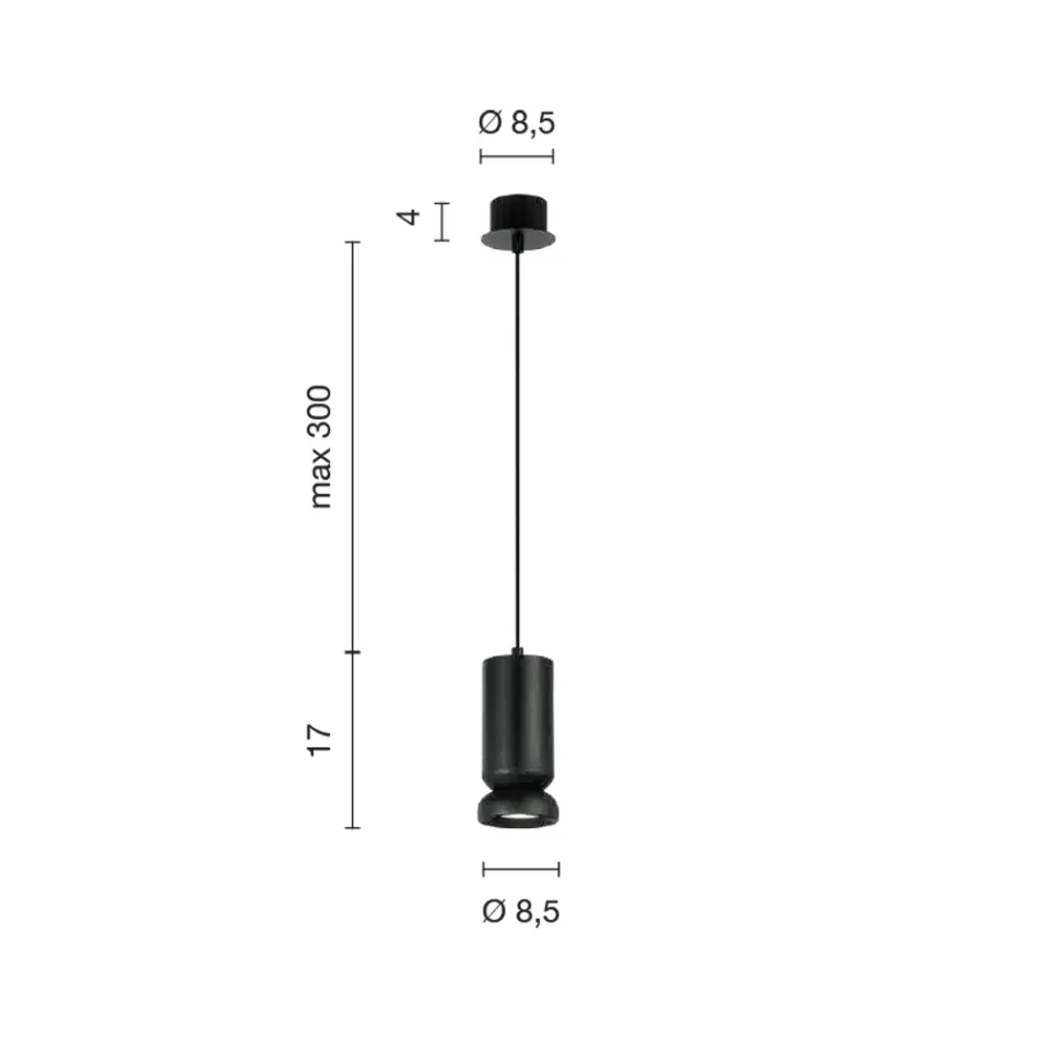 Lampa wisząca z malowanego proszkowo aluminium i regulowanego kabla - Buxus Viadurini