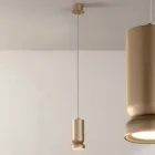 Lampa wisząca z malowanego proszkowo aluminium i regulowanego kabla - Buxus Viadurini