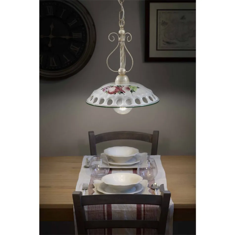 Ręcznie wykonana ceramiczna lampa wisząca z Passanastri - Neapol Viadurini