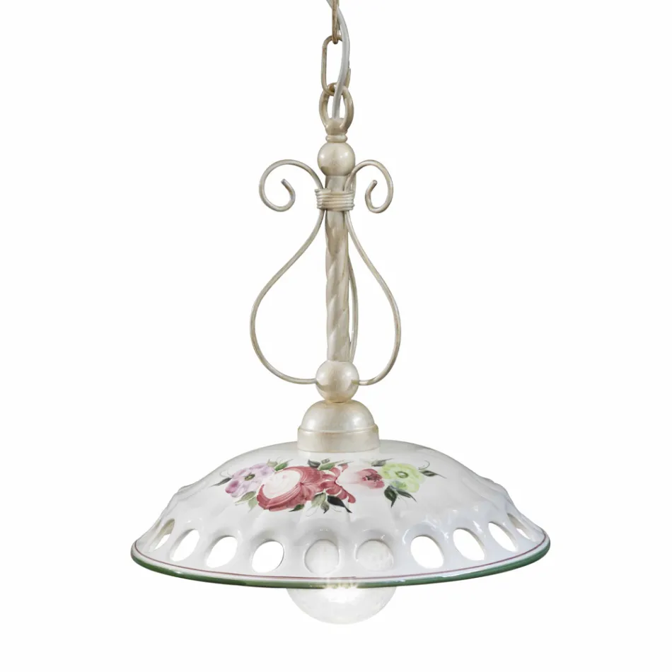 Ręcznie wykonana ceramiczna lampa wisząca z Passanastri - Neapol Viadurini