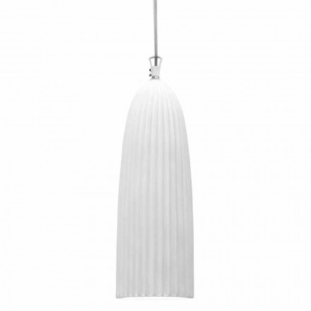 Lampa wisząca z błyszczącej białej ceramiki w 4 kształtach - Oasis Viadurini