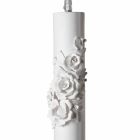 Lampa wisząca z matowej białej ceramiki z ozdobnymi kwiatami - rewolucja Viadurini