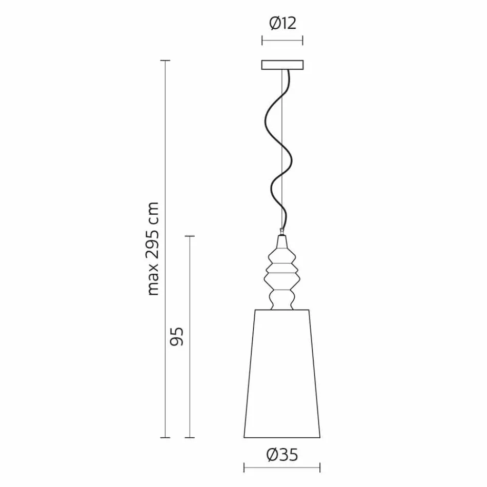 Lampa wisząca w białym ceramicznym kloszu z lnianym długim wzorem - Cadabra Viadurini