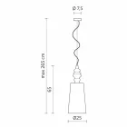 Lampa wisząca w białym ceramicznym kloszu z lnianym długim wzorem - Cadabra Viadurini