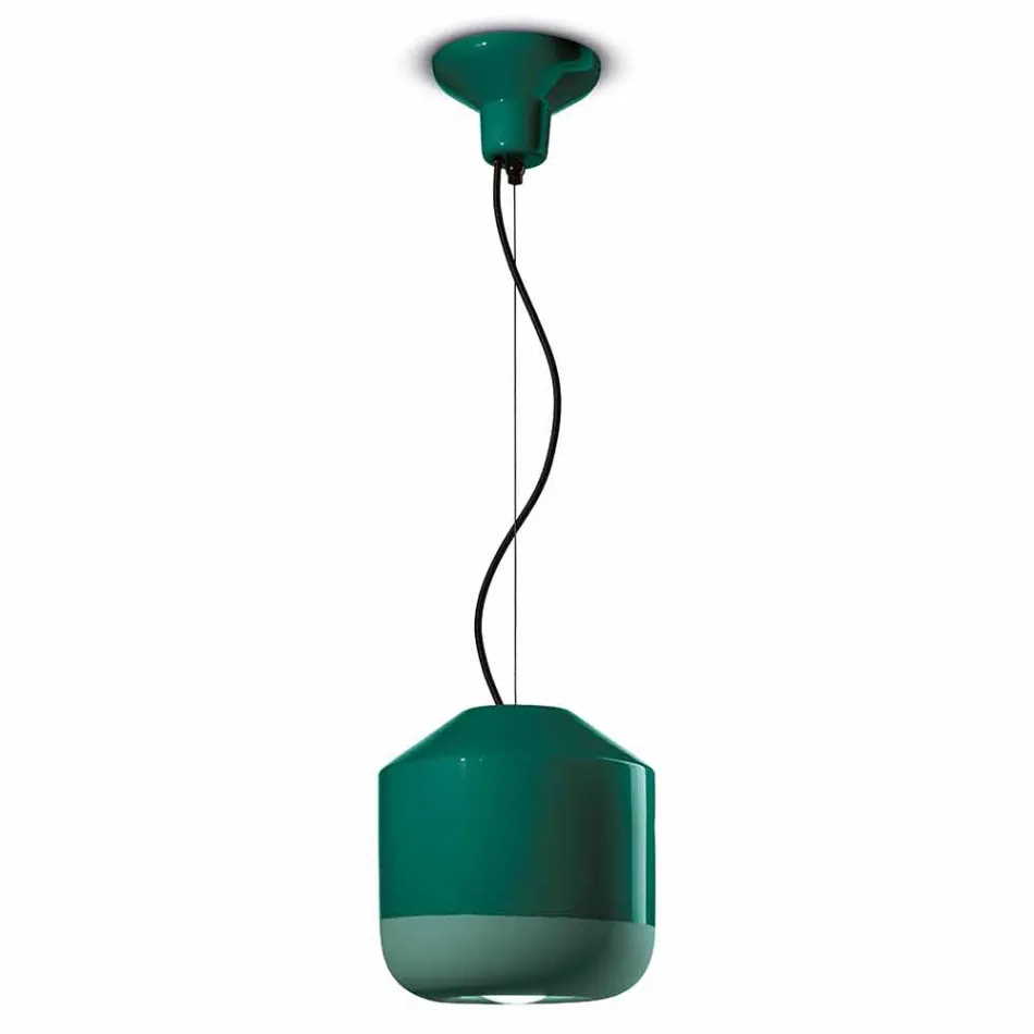 Lampa wisząca z kolorowej ceramiki Made in Italy - Ferroluce Bellota Viadurini