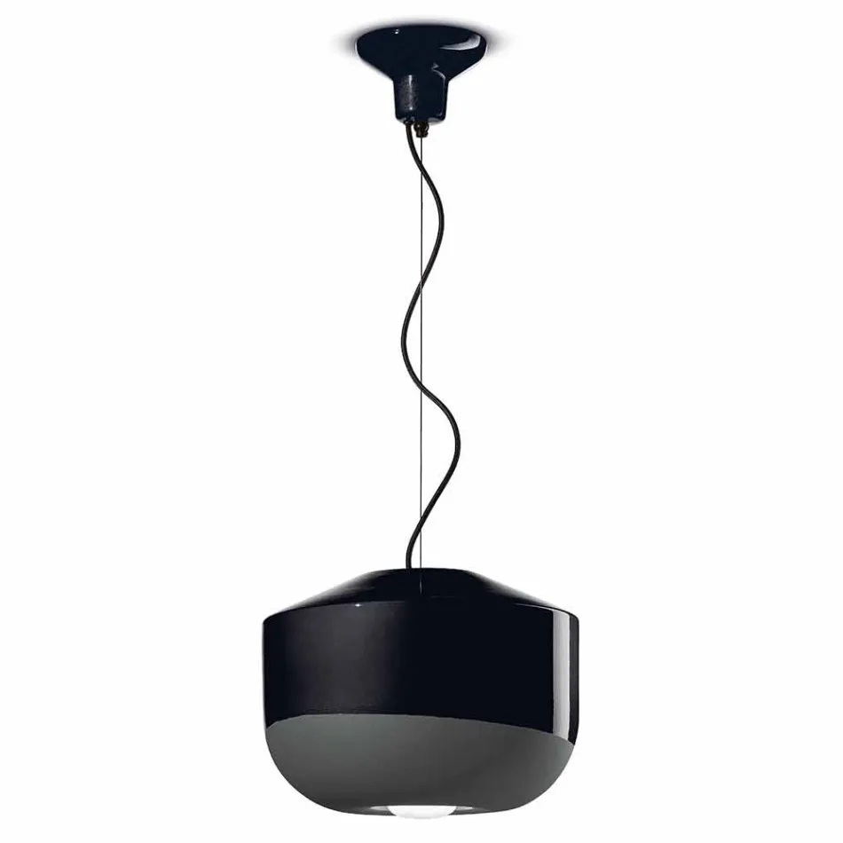 Lampa wisząca z kolorowej ceramiki Made in Italy - Ferroluce Bellota Viadurini