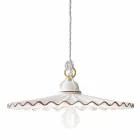 Lampa wisząca z ceramiki dekorowana L'Acquila od firmy Ferroluce Viadurini