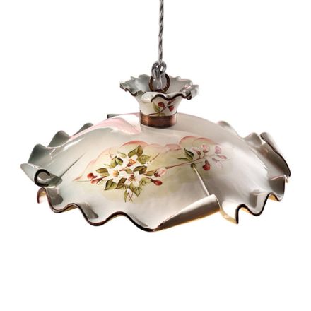 Lampa wisząca ceramiczna dekorowana Ferroluce Viadurini