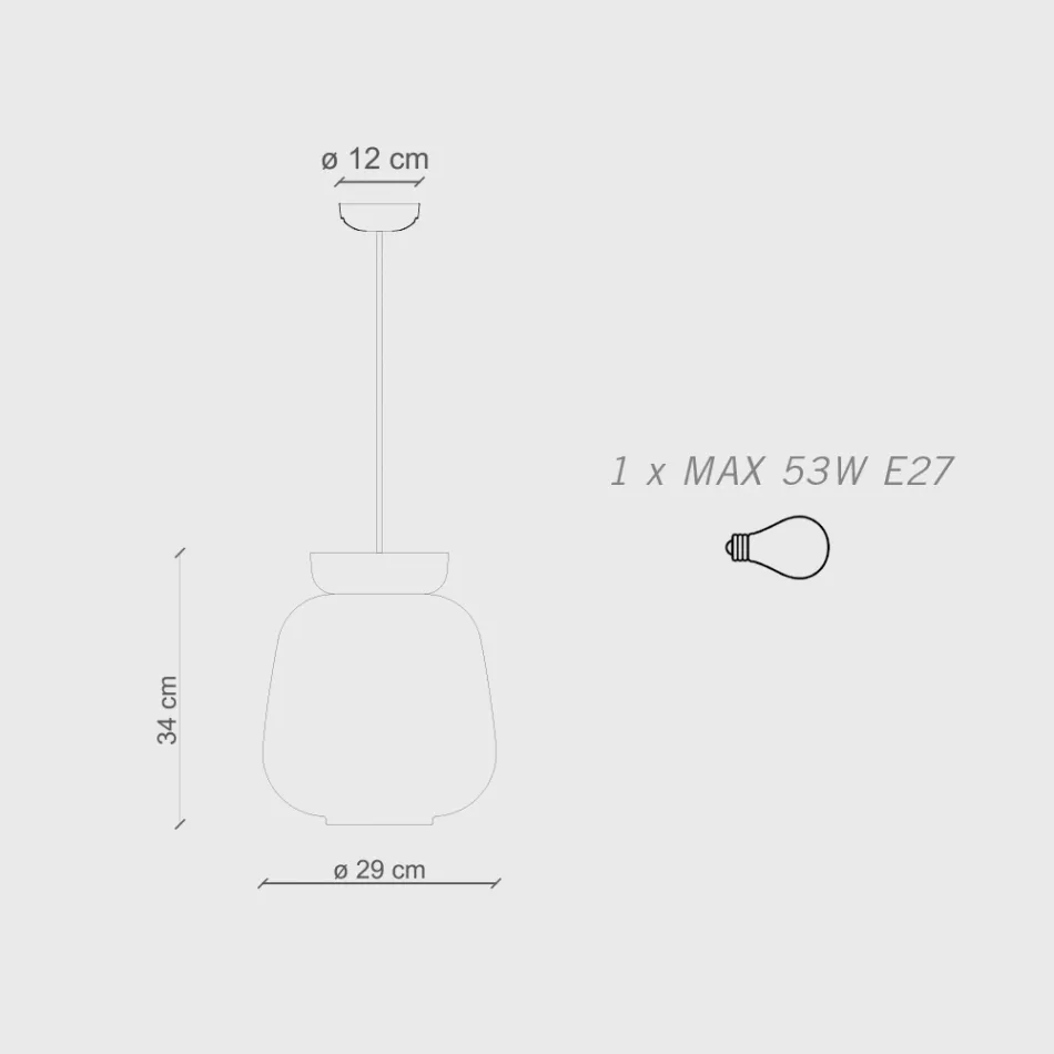 Lampa wisząca z ceramiki i szkła Made in Italy - Corcovado Viadurini