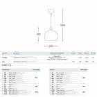 Lampa wisiorek szkliwa ceramicznego, wzrosła do dwóch wyjść pod kątem 90 ° Viadurini