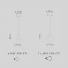 Lampa wisząca w różnych wykończeniach i rozmiarach Made in Italy - Berimbau Viadurini