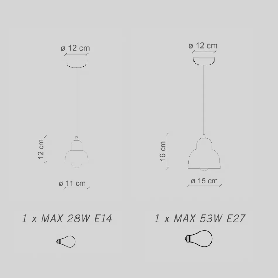 Lampa wisząca w różnych wykończeniach i rozmiarach Made in Italy - Berimbau Viadurini