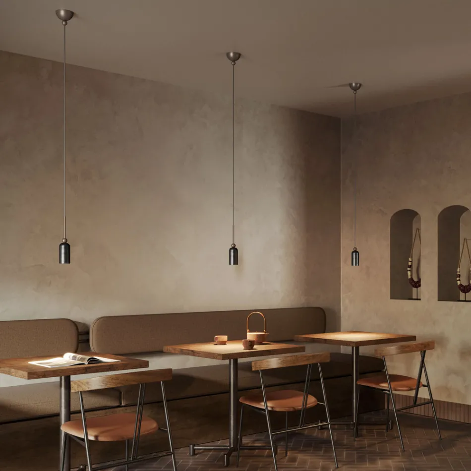 Lampa wisząca z różnymi wykończeniami Made in Italy - Lady Viadurini