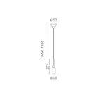 Lampa wisząca z różnymi wykończeniami Made in Italy - Lady Viadurini