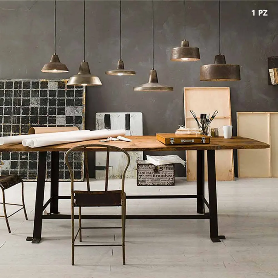 Lampa antyczny zawieszenie żelazo dzwon Wirginia Il Fanale Viadurini