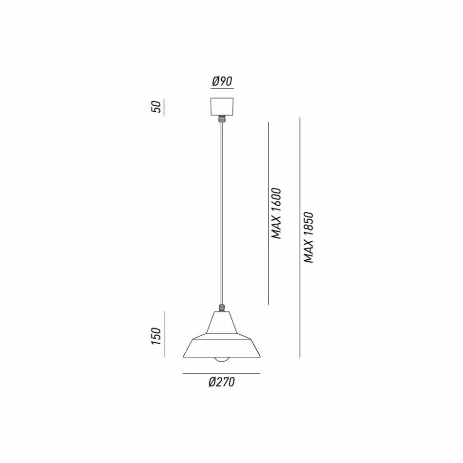 Lampa antyczny zawieszenie żelazo dzwon Wirginia Il Fanale Viadurini