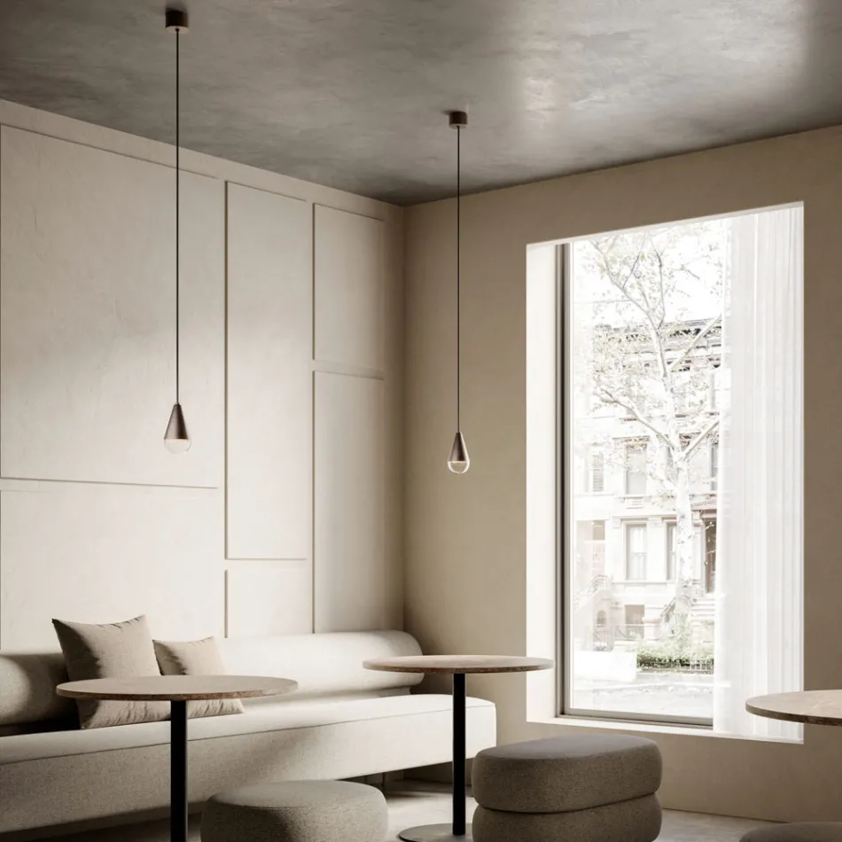 Lampa wisząca z żelaza i szkła Made in Italy - Cloudy Viadurini